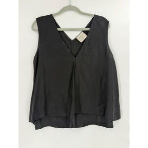 Giada‎ Forte Tank Top Women II Black Viscose V-Neck Layered Lagenlook Minimalist